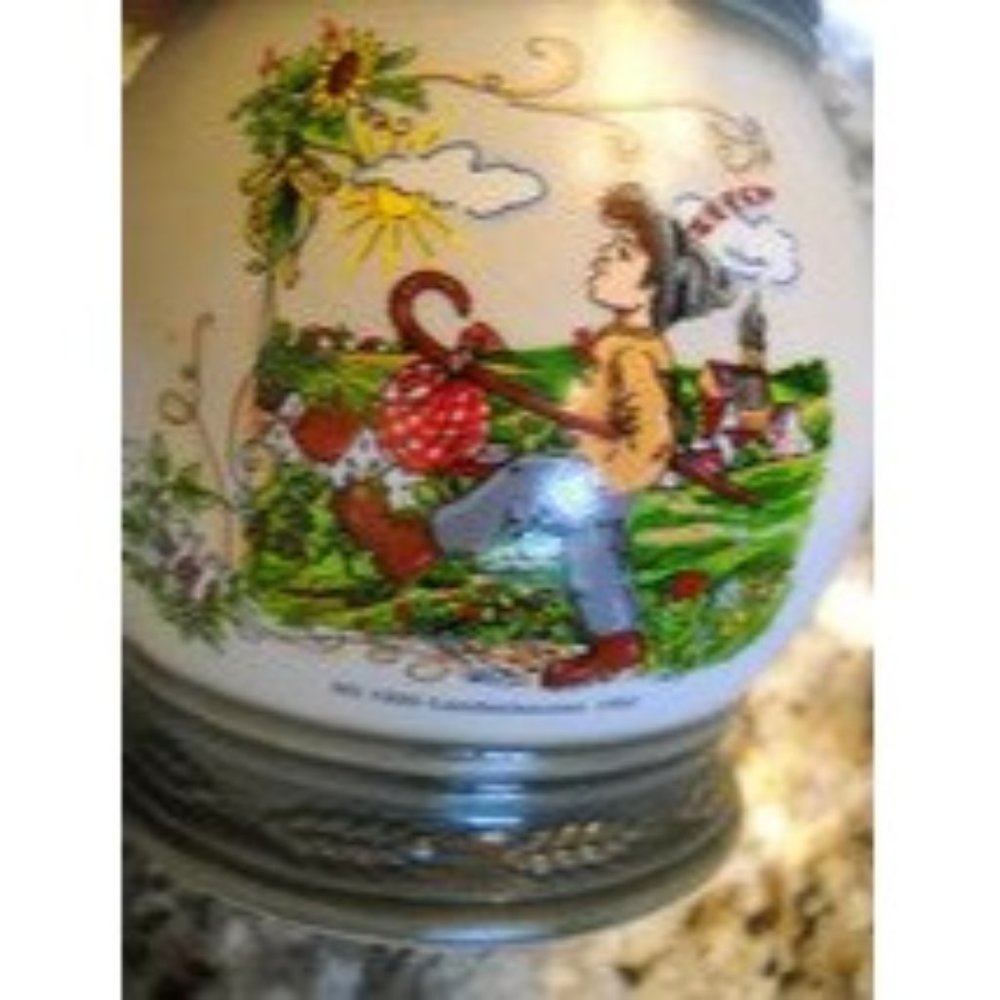 German Rounded Beer Stein Mug Glass 1992 Style SG1920 Landenhausen